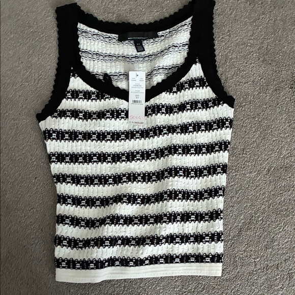 Zara Black and White Striped Tank Top - Picture 1 of 2